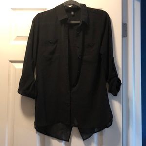 Kenneth Cole Sheer  button down blouse